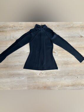 Free People Black Long-Sleeve Mock Neck Top